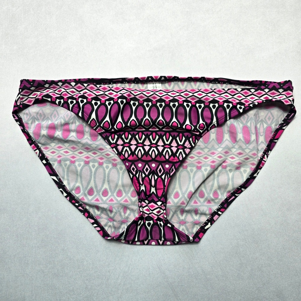 Purple Geometric Swim Beach Cheeky Hipster Flirty Boho Bikini Bottom‎ L Large